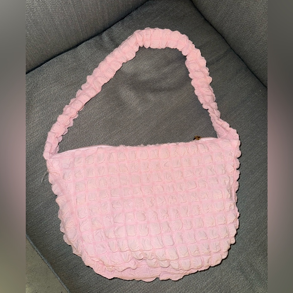 Laneige zip up Textured Shoulder Bag